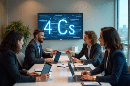 Groupe de professionnels discutant stratégies marketing autour d'une table