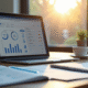 Espace de travail professionnel avec analytics marketing