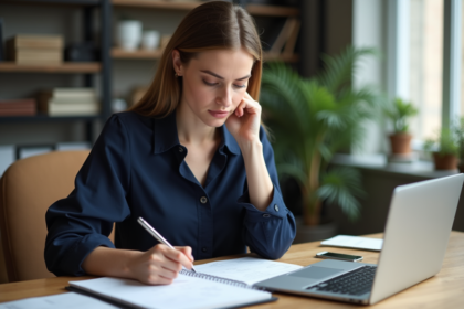 Jeune femme professionnelle planifiant au bureau
