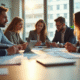 Groupe de jeunes professionnels collaborant dans un bureau lumineux